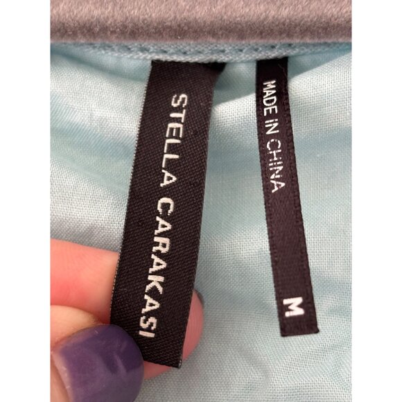 Stella Carakasi Aqua Linen Sleeveless V-Neck Flowy Asymmetrical Dress - Picture 3 of 12